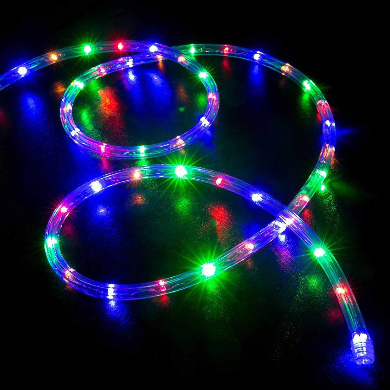 Tubo Luminoso Esterno 30m Con 300 LED RGB - IP44, Telecomando, 8 Modalità, Timer - Per Natale, Feste, Giardino (Bianco Caldo)